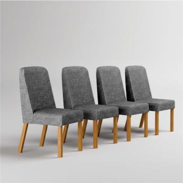 Imagem de Kit 4 Cadeiras Maciça De Jantar Estofada Iza- Arbo Design