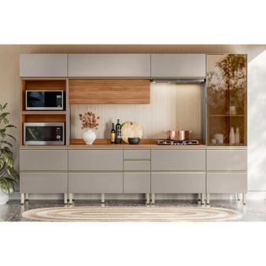 Imagem de Cozinha Completa Proença C6p100 7 Portas 8 Gavetas MDF 120 cm Nude com 6 Módulos