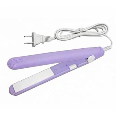 Imagem de Mini Chapinha Prancha Viagem 17cm 160 graus C Roxo Smart Tech para Cabelo com Estojo Bi...