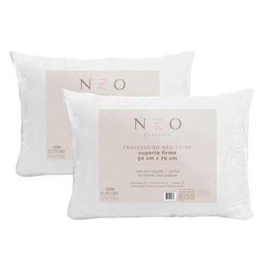 Imagem de Kit 2 Travesseiro Neo Prime 233 Fios Camesa 50x70cm Branco