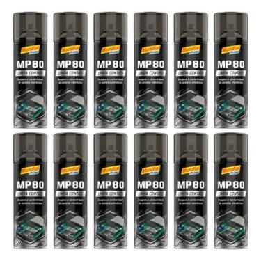 Imagem de Kit 12 Limpa Contato Spray MP80 Elétrico Elétronico 300ml Mundial Prim
