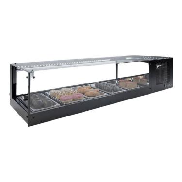 Imagem de Vitrine Refrigerada De Bancada Sem Bandejas Com Termostato Gvrs150t Preta Gelopar 220V