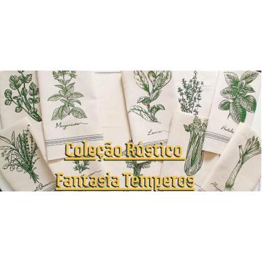 Imagem de Pano de Prato Rústico Fantasia Temperos 45x70cm - Engomatextil - Engom