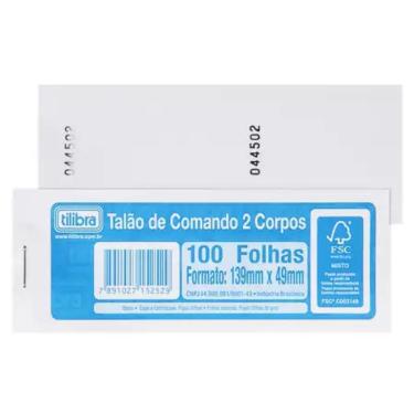 Imagem de Talão de Comando Tilibra 2 Corpos 100 Folhas para Controle de Vendas, Emissão de Pedidos e Estoque