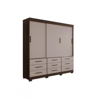 Imagem de Guarda Roupa Guarda-roupa New Star 3 Portas de Bater 9 Gavetas Savana-
