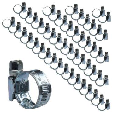 Imagem de KIT 50 Abraçadeira 12X16mm aço zincado mangueira de jardim - Lumaflex