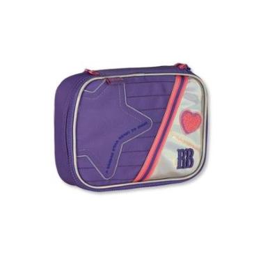 Imagem de Estojo Box Escolar Grande Prateado Rebeca Bonbon Holográfico-Feminino