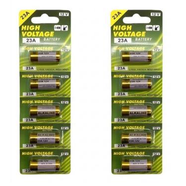 Imagem de 10x Bateria Pilha 23A 12V Para Controle De Portão Cartela Com 10 Unida