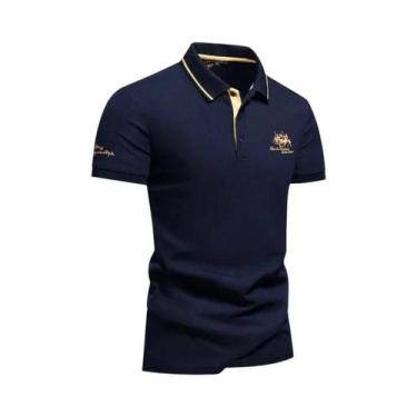 Imagem de Camisas Polo Masculinas De Verão Leves E Respiráveis Com Bordado, Cami