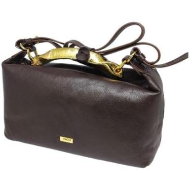 Imagem de Bolsa Feminina Casual Couro Detalhe Dourado Elegante Cacci-Feminino