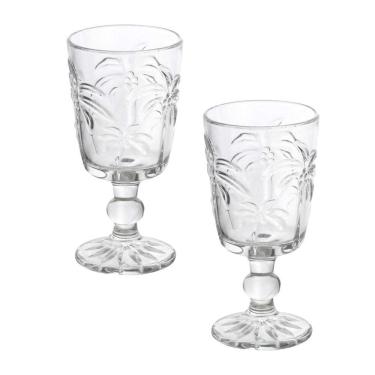 Imagem de Jogo 2 Taças De Vidro Tropical Palm Tree Tropical Cor Transparente Para água 310ml