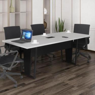 Imagem de Mesa de Escritório Reunião 200cm com Caixa de Tomadas Multimóveis CR25