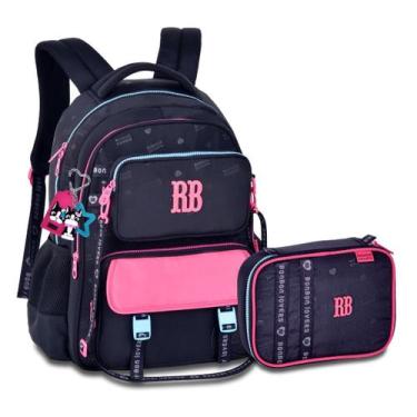 Imagem de Mochila com Estojo Box Kit Rebecca Bonbon Bolsa Adolescente, Preto