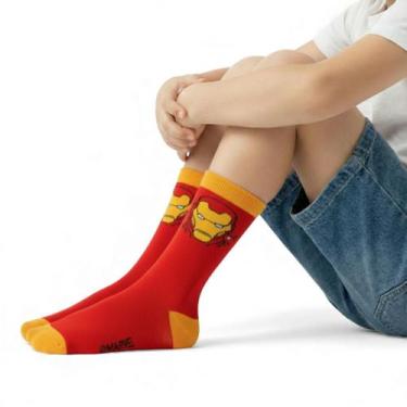 Imagem de Meia Infantil Menino Vingadores Marvel - Jolitex Ternille, Vermelho, 2