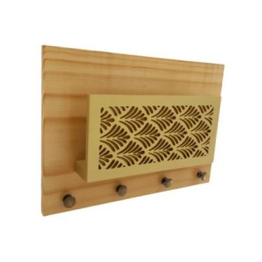 Imagem de Porta Chaves Porta Correspondências Madeira Natural - Menina Cor, 25cm
