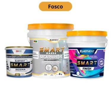 Imagem de Kit Combate Umidade Smart Massa Seca Parede 4Kg Smart Color Branca 3,6