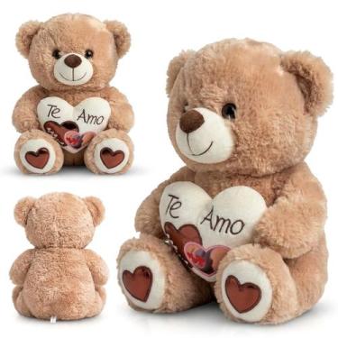 Imagem de Urso De Pelúcia Com Coração Te Amo Brinquedo Antialérgico Para Present