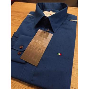 Imagem de camisa manga longa algodão - Victor deniro, M, Azul