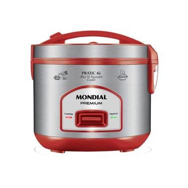 Imagem de Panela Elétrica de Arroz Mondial PE-45-6X 1,2L 500W Vermelho Inox 220V 220