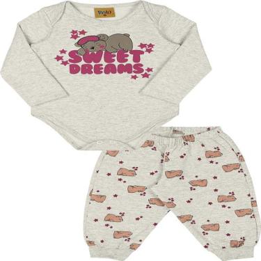 Imagem de Pijama Bebê Menina Inverno Molecotton Body Calça - Rolú, Ursa, P