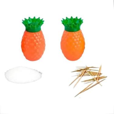 Imagem de Kit Saleiro e Paliteiro de Abacaxi Tropical da Injentemp - Injetemp