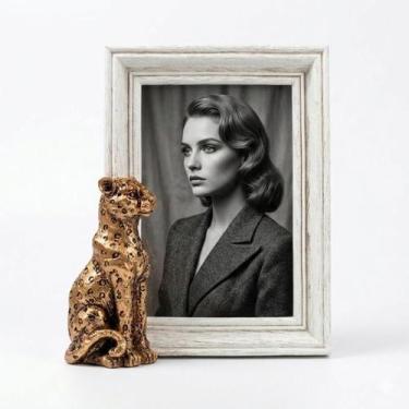 Imagem de Porta Retrato Poliresina Leopardo Dourado - Tuut