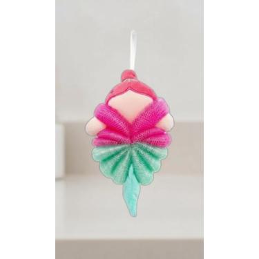 Imagem de Esponja Banho Infantil Sereia Macia Buchinha Rosa Bebê - Congratulatio