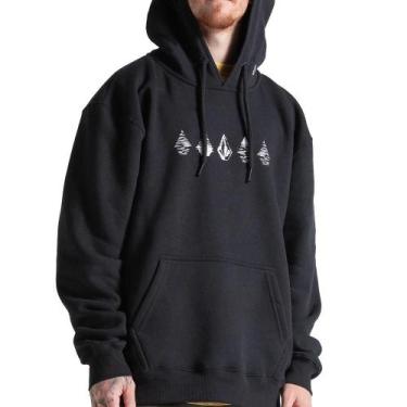 Imagem de Moletom Volcom Canguru Stone Lunar WT26 Masculino Preto, GG, Preto