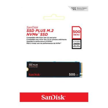 Imagem de Ssd Sandisk Plus 500gb M.2 2280 Nvme Leitura E Gravação 2400mb/s - 150