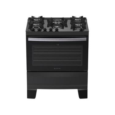 Imagem de Fogão 5 Bocas Atlas Agile Up com Mesa de Vidro A Gás Bivolt, Preto, Bi