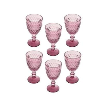 Imagem de Taça para Água Vidro Bico de Abacaxi Lilás Lyor 325ml