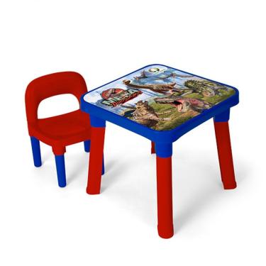 Imagem de Mesinha com Cadeira Infantil Mi5075 Dinossauro Verde Monte Líbano 50CM