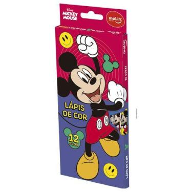 Imagem de Caixa de Lápis de Cor - 12 Cores Mickey Disney Sortido da Molin Ref 22