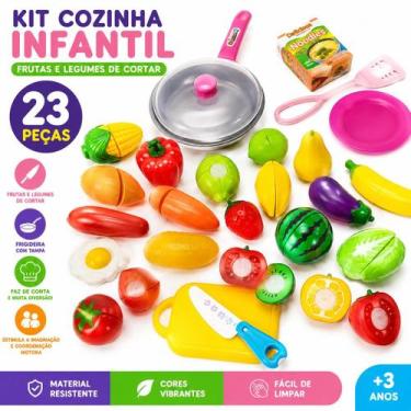 Imagem de Brinquedo Kit Cozinha Frigideira Com Tampa E Comidinhas + Frutas E Leg