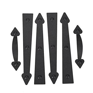 Imagem de 6 pçs/set Maçaneta magnética para porta de garagem Dobradiças decorativas pretas Kit de ferramentas DIY Decoração Conjuntos abridores Casa Jardim Ferramenta de hotel, b, h