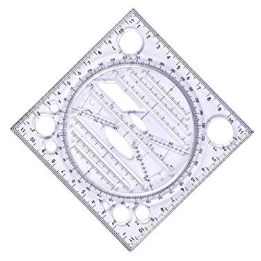 Imagem de Baoblaze Ferramentas de modelo Desenho geométrico Régua Régua de medição de círculos para arquiteto, PRETO