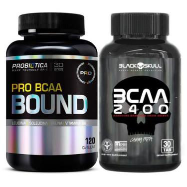 Imagem de Bcaa Bound 120 Caps Probiotica + Bcaa 30 Caps Black Skull - Probiótica