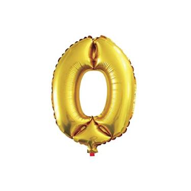 Imagem de Balão Dourado Número 0-16 Polegadas = 40 CM