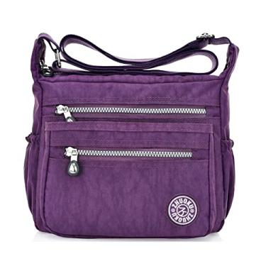 Imagem de Elonglin Bolsa de Ombro Feminina Impermeável Bolsa de Nylon para Atividades Ao Ar Livre 1 22 * 24 * 11cm