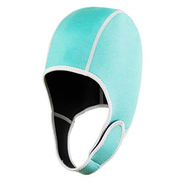 Imagem de Yajun Capuz térmico 3D de neoprene elástico de 2 mm neoprene para surfe, ajustável, inverno, quente, adulto, chapéu de mergulho para homens e mulheres, azul