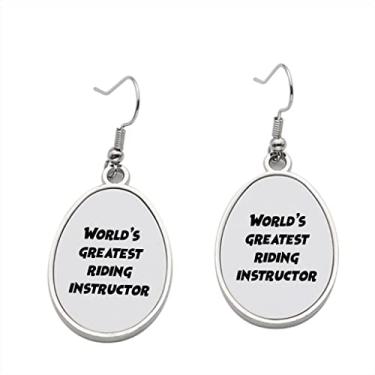 Imagem de Brinco World's Greatest Riding Instructor – Brincos pendentes para meninas – Presente de festa de aniversário dos namorados, Metal, Sem pedras preciosas