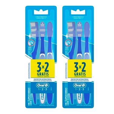 Imagem de Kit 2 Escova Dental Oral-b 123 Médio 40 Leve 3 Pague 2