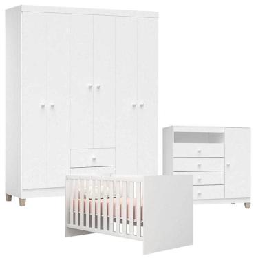 Imagem de Quarto de Bebê 6 Portas Ternura Baby com Berço Americano Doce Sonho 