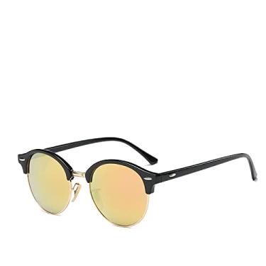 Imagem de Vintage Small Round Sunglasses Woman Retro Sun Glasses Female Fashion Half Frame Driving Shades Oculos De Sol,Black Pink,china