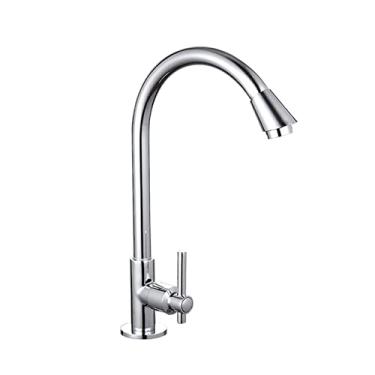 Imagem de Torneiras de cozinha de aço inoxidável de cozinha de alça única única torneira de água fria para torneiras giratórias de cozinha, F4108,50, China