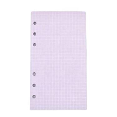 Imagem de Business A5 Caderno de Folhas Soltas Linha de Recarga para Artesanato Índice de Pasta Espiral em Branco Página Interna Papelaria, Grade Roxa, A6
