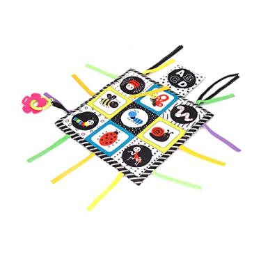 Imagem de Livros de pano de bebê, brinquedos de bebê sensoriais de alto contraste preto e branco com papel de som mordedor de bebê presente de aniversário (transporte)