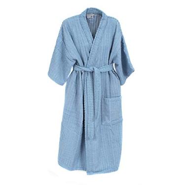 Imagem de ROUPÃO DE BANHO ATOALHADO ADULTO 100% ALGODAO AZUL Tam. ÚNICO