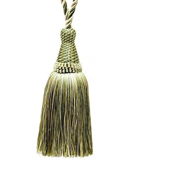 Imagem de 1 peça cortinas tieback cortinas fivela corda acessórios para quarto bola pendurada borlas cortinas de franjas cortina decorativa, verde