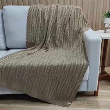 Imagem de Manta Trico Sofa Decorativa 150x90cm Usufruto Tricot c003 Cor:ARAMIS